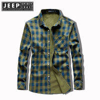 JEEP SPIRIT 1941แจ็คเก็ตเสื้อเชิ้ตลายสก๊อตของผู้ชาย ESTD ชุดทำงานลำลองผ้าฝ้ายบริสุทธิ์ธุรกิจใหม่