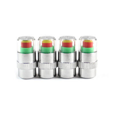 4PCS รถยนต์อัตโนมัติความดันยาง Monitor ยาง Gage Alert Sensor ตัวชี้ของวาล์วหมวก