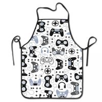 Black And White Game Controller Apron Men Women Unisex Adult Chef Kitchen Cooking Gamepad Joypad Tablier Cuisine Painting