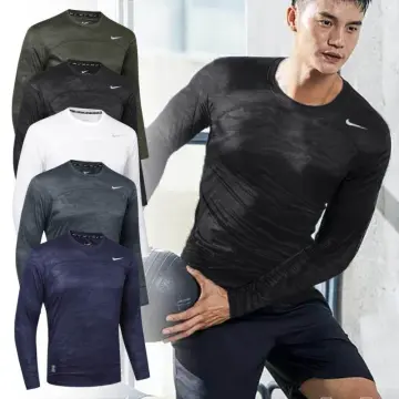 NK Organic Men Sports Active Long Sleeve Shirt Quick Dry Gym Training Dry  Dri Fit Compression Shirt For Running Jogging Workout Clothes Sports Wear  for men rashguard for men
