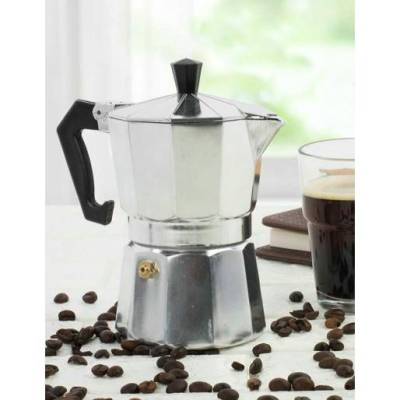 หม้อต้มกาแฟ เอสเพรสโซ่ กาต้มกาแฟสด หม้อต้มกาแฟสด เตาขนาดพกพา เตาอุ่นกาแฟ Stovetop Espresso Maker ขนาด 8 x 15 ซม.