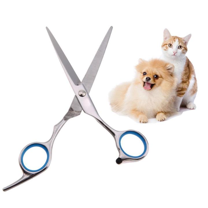pet-เซ็ต-6-นิ้วกรรไกรสัตว์เลี้ยงกรรไกรตัดขนสำหรับสุนัข-สีฟ้า-pet-scissors-pet-dog-grooming-shears-tool-blue