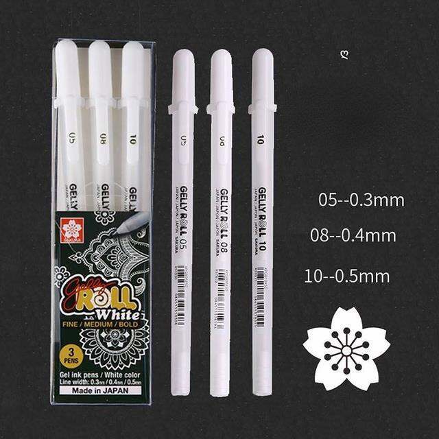 3pcs-sakura-gelly-roll-gel-pens-highlight-marker-for-journaling-art-drawing-classic-white-ink-assorted-point-fine-medium-bold