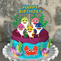 Baby-Shark Seaweed Happy Birthday Cake Topper Party Decoration