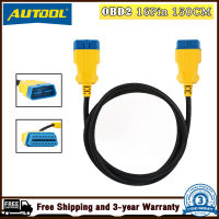 AUTOOL 150ซม.รถ OBD ชาย-หญิง,Auto 16Pin เสริมไนลอน OBD สายไฟ,รถยนต์ OBD2การวินิจฉัยเชื่อมต่ออะแดปเตอร์สาย,เครื่องยนต์วินิจฉัยข้อผิดพลาด EOBD สแกนเนอร์ขยายสายเชื่อมต่อ