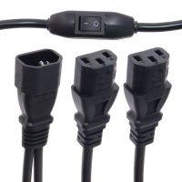 IEC 320 C14 2 X C13 Power Adapter + สายไฟสวิทช์เดี่ยว C14คู่5-15R C13สั้น Y ประเภทอะแดปเตอร์10A 250V