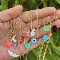 1pc New Fashion Moon/Heart Crescent Pendant Opal Necklace 925 silver For Women Girl Cute Lovely Minimalism Jewelry many shapes