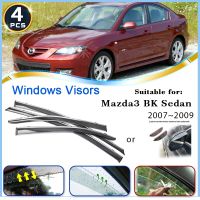 ที่บังแดดหน้าต่างรถยนต์สำหรับ Mazda3รถ Mazda 3 BK ซีดาน2007 2008 2009กันฝนหักเหกระจกบังลมที่ตกแต่งคิ้วกันฝนอุปกรณ์เสริมรถยนต์