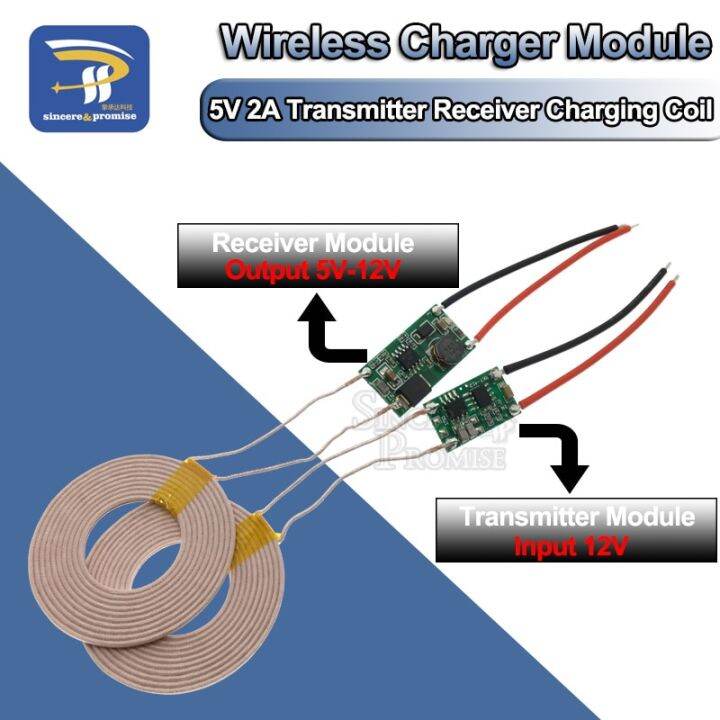 Dc 9v 12v Large Current Wireless Power Supply Charger Module 5v 2a Transmitter Receiver Charging 8877