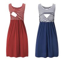 【DT】hot！ Womens Tanks Breastfeeding Maternity Sleeveless Print Patchwork Nursing Pregnancy