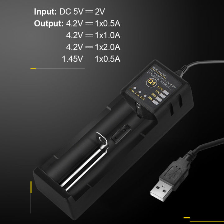 เครื่องชาร์จแบตเตอรี่สากลกุญแจสำหรับแบตเตอรี่แบบชาร์จไฟได้สำหรับ-li-ion-nimh-nicd-ที่ชาร์จอินพุต-usb-สำหรับ18650-16340-26650