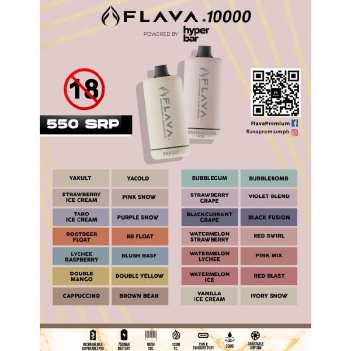 HYPERBAR X FLAVA DISPOSABLE VAPE DEVICE 10000 PUFFS | Lazada PH