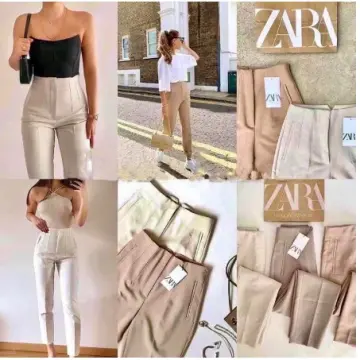 Zara | Pants & Jumpsuits | Zara Beige Ecru High Waisted Cream Faux Leather  Leggings Pants | Poshmark