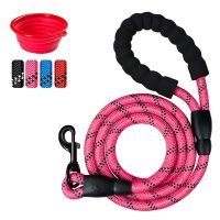 2Pcs/Set Solid Color Reflective Nylon Pet Vest Harness Safety Mesh Chest Strap Collar with Collapsible Dog Bowl Pet Supplies