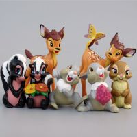 Action FiguresZZOOI 7PCS Cartoon Bambi Deer Toys PVC Action Figures Rabbit Figurine Squirrel Model anime Dolls Christmas Gifts For Kids Action Figures