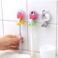 Bathroom Accessories Toothbrush Holder Rack Wall Mounted Toothbrush Hanger Suction Cup Antibacterial Tooth Brush Hooks Set