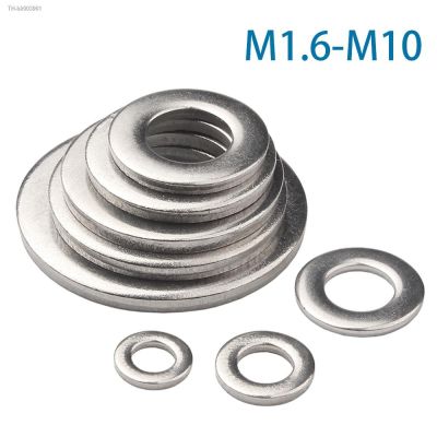⊙✴ 50Pcs M1.6 M2 M2.5 M3 M4 M5 M6 M8 M10 Large Flat Washer 304 Stainless Steel Big Metal Gasket Meson Flat Plain Washers
