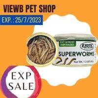 [Sale!!! EXP: 25/07/2023 !!!] [Exotic Nutrition] แมลงกระป๋อง หนอนยักษ์ 35 กรัม Canned Super Worms (EN3763)