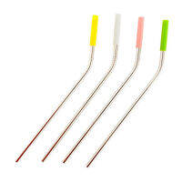 Koala Stainless Straws curved &amp; color หลอดดูดน้ำสเตนเลส รุ่น 390189 (4/pack)