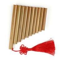 ขลุ่ยไม้ไผ่ธรรมชาติเครื่องดนตรีพื้นบ้าน Panflute Wind Instrument Pans Flauta Handmade Pan Flute