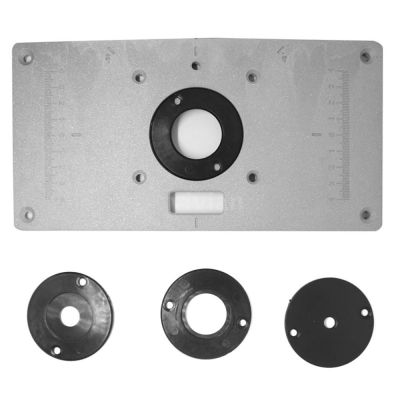 ◆Aluminum Router Table Insert Plate with 4 Rings and Screws for Woodworking Benches Router Table Pla