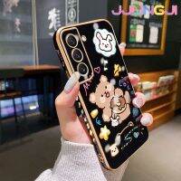 Jlingji เคสปลอกสำหรับ Samsung S22บวก S22พิเศษ,เคสโทรศัพท์ลายการ์ตูนรูปโดนัทแบร์กันกระแทกขอบด้านข้างจตุรัสเคสนิ่มแบบดั้งเดิมกรอบป้องกันกล้องหลังเต็มรูปแบบ