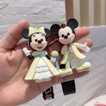 Disney Keychains Creative Anime Cartoon Key Chain Ornaments Dolls Mickey  Mouse Minnie Mouse For Kids Toys Bag Pendant Gifts