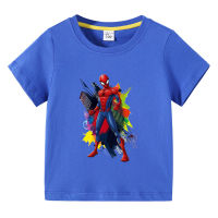 Spidermans ผ้าฝ้าย100% ฤดูร้อนแขนสั้น Lesure Lesure Tshirt พร้อม Light ชายหญิงเสื้อเด็ก BaBy