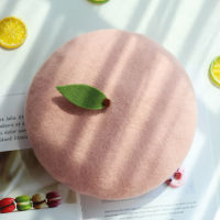 Autumn and winter Korean woolen painter hat children sweet and lovely pink peach beret