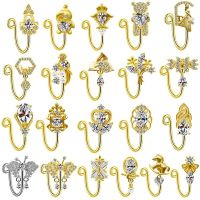 Faux Body Piercing Jewelry new arrive gold plated dangle nose cuffs face nose ring bulk nose cuff non piercing wholesale body