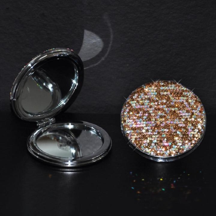 princess-mirror-fold-flip-cover-rotundity-beauty-mirror-makeup-mirror-take-it-with-you-diamond-inlay