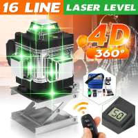 360 Horizontal And Vertical Cross Line Remote Control Green Laser Levels 4D 16 Lines Laser Level Green Line Auto Self Leveling