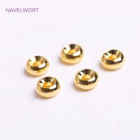 【YF】♕▽  6mm18K Gold Plated Spacer Beads Roundel Necklace Making Accessories