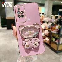 VRQR เคสโทรศัพท์ชุบโลหะด้วยไฟฟ้าสุดหรูสำหรับ Xiaomi Redmi 10 Prime 2022 ยเหลวน่ารักที่ค้ำป้องกันกล้องหล่น