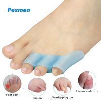 ✁☃❣ Pexmen 2/4Pcs Pinky Toe Separator Gel Toe Protectors for Curled and Overlapping Toes Little Toe Spacer for Friction Blister