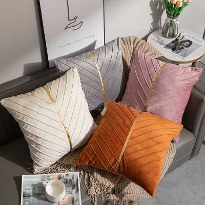 Pillowcase Decorative Sofa Cushion Case Bed Pillow Cover Home Decor Living Room Stripe Velvet Symmetrical Line Pillow Case 45cmx45cm