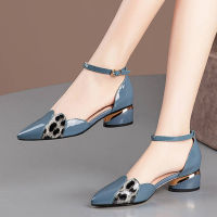 Cresfimix Women Cool High Quality Blue Pointed Toe Buckle Strap Square Heel Pumps y Party Heel Shoes Zapato Negro Tacon B6022