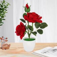 【DT】 hot  50% HOT1 Set Artificial Potted Plant Cut Evenly Clear Texture Plastic Table Decor Simulation Rose Flower for Party