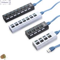 PHILLIPOHN 2.0 USB 3 Hub 4/7 พอร์ต ตัวขยายหลายตัว 4/7-พอร์ต USB Data Hub ฮับ USB 3.0 Multi USB Splitter ฮับ USB 3.0