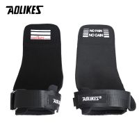 AOLIKES 1 Pair Sport Fitness Wrist bands Pull Up Grip Belt Non-slip Palm Protector Gym Wristbands for Barbell dumbbell Training Supports Braces