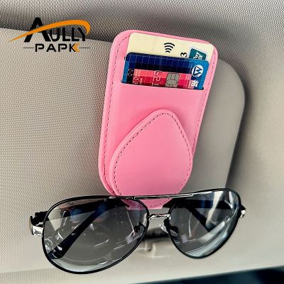 Leather Car Glasses Holder Sunglasses Clip Mount Multifunction Storage Interior Accessories Woman