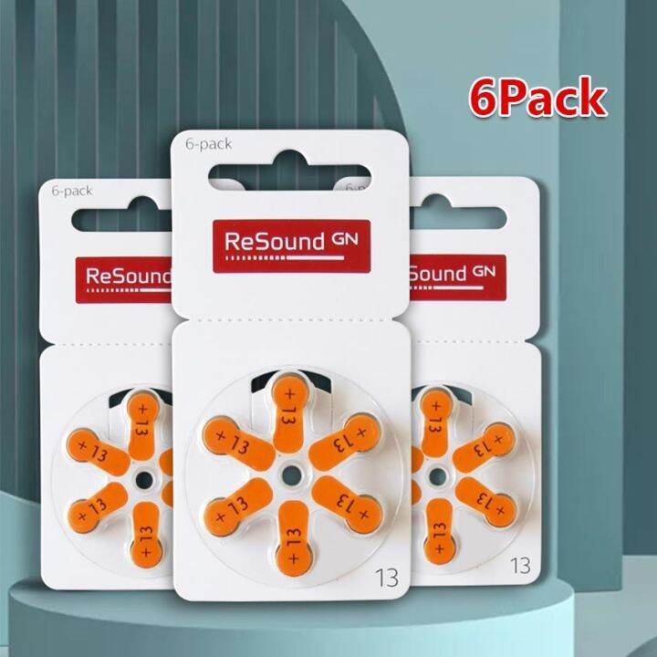 6pcs/Set Resound Hearing Air Batteries 7.9*5.4mm For RIC/BTE Hearing