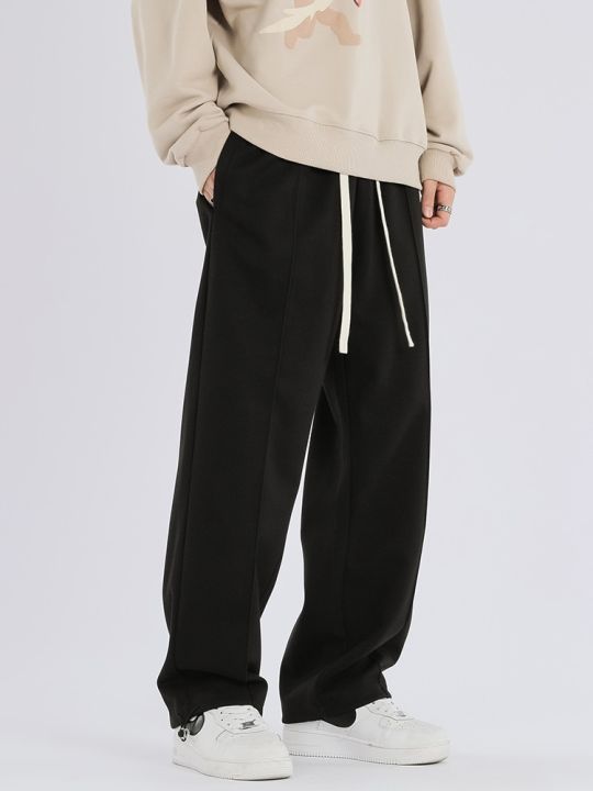 mens-japanese-style-wideleg-cargo-pants-loose-drawstring-casual-trousers-solid-streetwear-straight-work-pant-male-new-overalls
