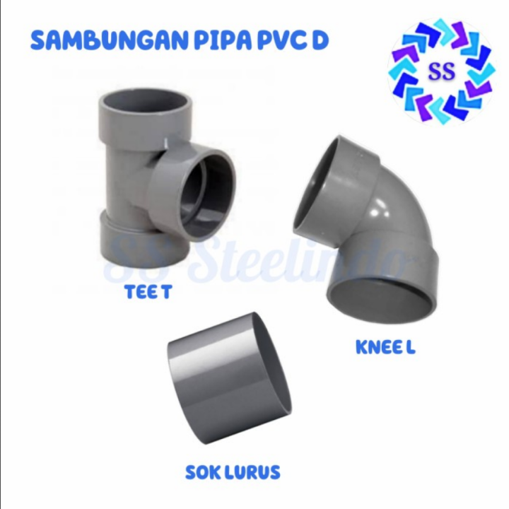 Fitting Sambungan Pipa Pvc Rucika Power Knee L Tee T Sok Lurus Tipe D 15 Inch 2 