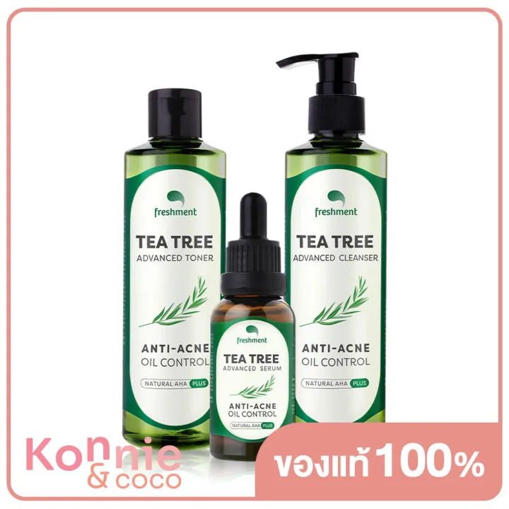 freshment-set-3-items-tea-tree-advanced-serum-30g-toner-260g-cleanser-260g-เฟรชเม้นท์-เซทลดสิว-3-ชิ้น