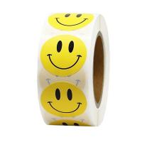 【CW】™  500 Pcs/roll Smiley Face Sticker for Kids Reward Dots Labels Happy Smile Expression Label