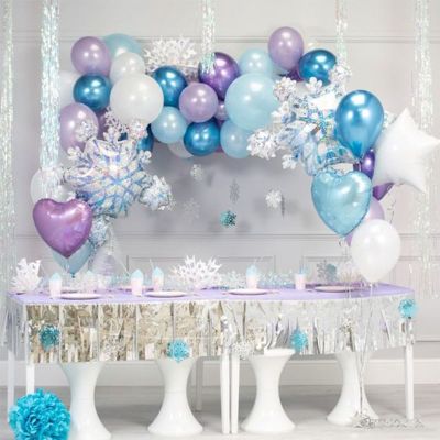 【CC】 Snow Garland Arch Frozen Birthday Decorations Theme Decoration