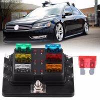 6 Way Circuit Blade Fuse Box Block Holder With LED Warning Light Kit For Car Van Boat Marine Car Style Fuse Block Fuses Accessories