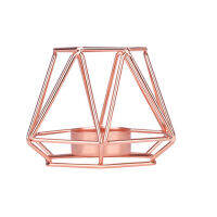 Gold Iron Candleholders Geometric Candlestick Metal Tealight Votive Candle Cup Home Decoration