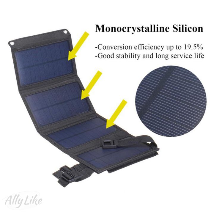 โซล่าเซลล์พกพา-solar-cells-foldable-panel-แผงชาร์จ-โซลาเซลล์-พับได้-5v-20w-กันน้ำ-water-proof-charger-พร้อมพอร์ท-usb-port-พลังงานแสงอาทิตย์-sunpower-outdoor-ally-like-2023-รับประกัน10ปี-ไฟโซล่าเซลล์-ส